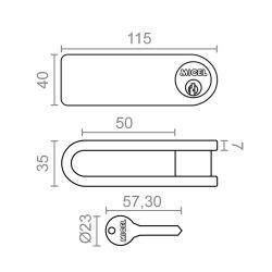 Candados Reja Ballesta Cn16 Con 3 Llaves, 2 Unidades