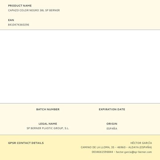 Capazo Color Negro 38L Sp Berner