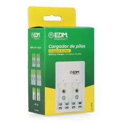 Cargador De Pilas Para: 4 Pilas Aa - Aaa - 9V 220-240V 50Hz (Sin Pilas)