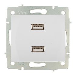 Cargador Doble Usb 230V 5V 4200Ma Blanco De Empotrar Erp2Usb Serie Europa Solera Erp2Usb