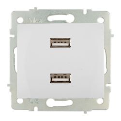 Cargador Doble Usb 230V 5V 4200Ma Blanco De Empotrar Erp2Usb Serie Europa Solera Erp2Usb