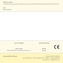 Cargador Doble Usb 230V 5V 4200Ma Blanco De Empotrar Erp2Usb Serie Europa Solera Erp2Usb