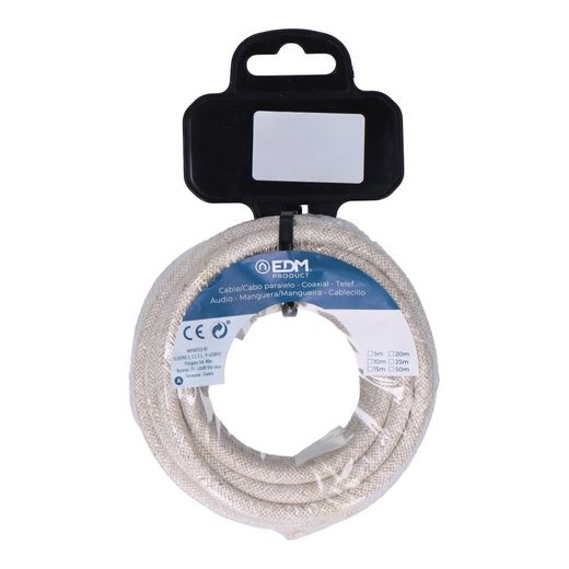 Carrete Cable Cordón Tubular H03Vv-F 2 X 0,75 Mm² Lino, 5 M