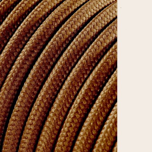 Carrete Cable Cordón Tubular H03Vv-F 2 X 0,75 Mm² Marrón Brillante, 5 M