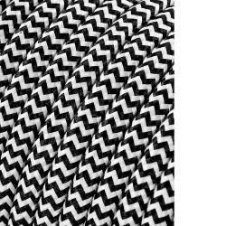 Carrete Cable Cordón Tubular H03Vv-F 2 X 0,75 Mm² Rallado Blanco/Negro, 25 M Euro/M