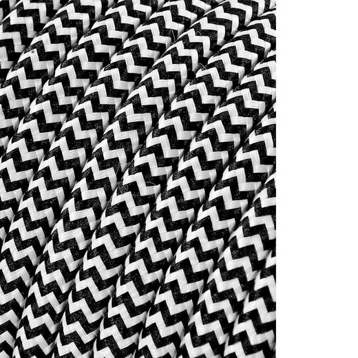 Carrete Cable Cordón Tubular H03Vv-F 2 X 0,75 Mm² Rallado Blanco/Negro, 25 M Euro/M