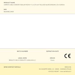 Carrete Cable Cordón Tubular H03Vv-F 2 X 0,75 Mm² Rallado Blanco/Negro, 25 M Euro/M