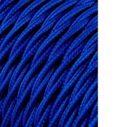 Carrete Cable Textil Trenzado H03Vv-F 2 X 0,75 Mm² Azul, 25 M