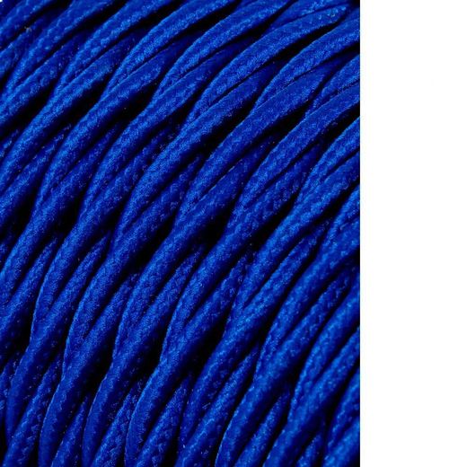 Carrete Cable Textil Trenzado H03Vv-F 2 X 0,75 Mm² Azul, 25 M