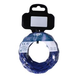Carrete Cable Textil Trenzado H03Vv-F 2 X 0,75 Mm² Azul, 5 M