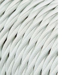 Carrete Cable Textil Trenzado H03Vv-F 2 X 0,75 Mm² Blanco, 25 M
