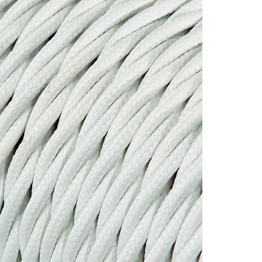 Carrete Cable Textil Trenzado H03Vv-F 2 X 0,75 Mm² Blanco, 25 M