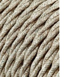 Carrete Cable Textil Trenzado H03Vv-F 2 X 0,75 Mm² Lino, 25 M