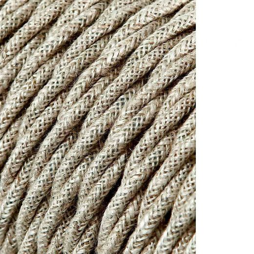 Carrete Cable Textil Trenzado H03Vv-F 2 X 0,75 Mm² Lino, 25 M