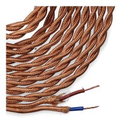 Carrete Cable Textil Trenzado H03Vv-F 2 X 0,75 Mm² Oro, 5 M