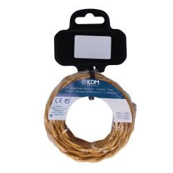 Carrete Cable Textil Trenzado H03Vv-F 2 X 0,75 Mm² Oro, 5 M