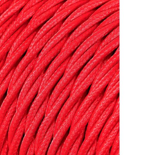 Carrete Cable Textil Trenzado H03Vv-F 2 X 0,75 Mm² Rojo, 25 M