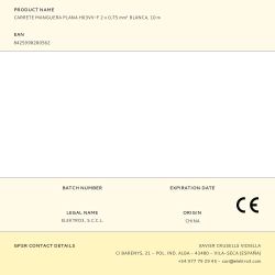 Carrete Manguera Plana H03Vv-F 2 X 0,75 Mm² Blanca, 10 M