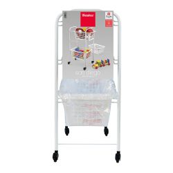 Carrito Multiuso Con 3 Cestos, San Diego, Blanco, 30 X 38 X 68 Cm