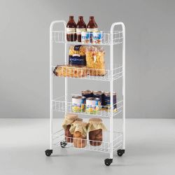 Carrito Multiuso Con 4 Cestos Blanco 41 X 23 X 84 Cm