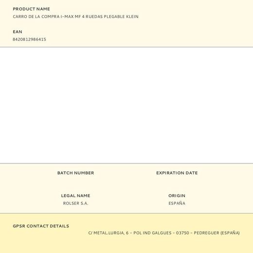 Carro De La Compra I-Max Mf 4 Ruedas Plegable Klein