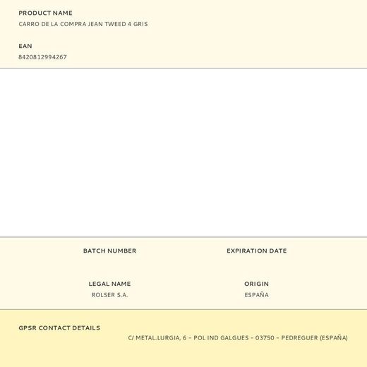 Carro De La Compra Jean Tweed 4 Gris