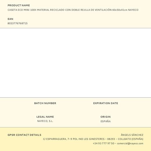 Caseta Eco Mini 100% Material Reciclado Con Doble Rejilla De Ventilación 60 X 50 X 41 Cm