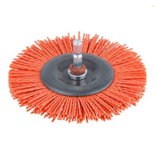 Cepillo De Disco De Nylon, Vástago Hexagonal ¼ Pulg Ø100 X 10 Mm