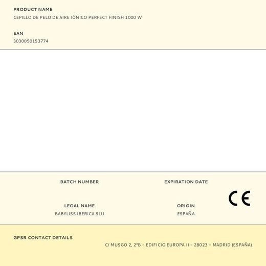 Cepillo De Pelo De Aire Iónico Perfect Finish 1000 W