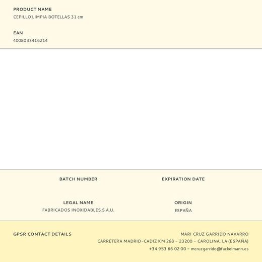 Cepillo Limpia Botellas 31 Cm