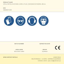 Cepillo Metálico De Mano, Acero, 4 Filas, Con Mango De Madera, 280 Mm