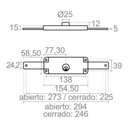 Cerradura Cierre Persiana Crp01 155 Mm Zincado