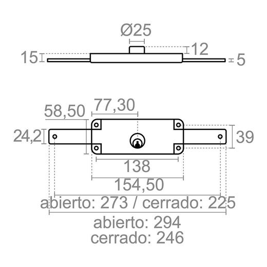 Cerradura Cierre Persiana Crp01 155 Mm Zincado
