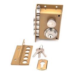 Cerradura Sobreponer Crs01 Derecha, Pintado Oro