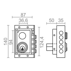 Cerradura Sobreponer Crs01 Izquierda Pintado Oro