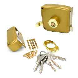 Cerradura Sobreponer Crs02 Izda 60 X 120 Mm Pintado Oro