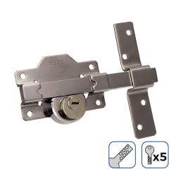 Cerrojo De Seguridad Color Níquel Incluye 5 Llaves De Seguridad