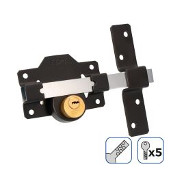 Cerrojo De Seguridad Con  5 Llaves De Seguridad, Negro