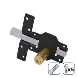 Cerrojo De Seguridad Con  5 Llaves De Seguridad, Negro