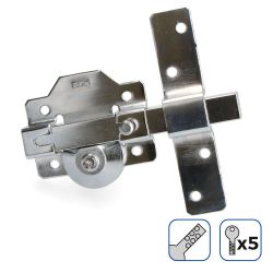 Cerrojo De Superfície Níquel Con Cilindro Redondo Seguridad Y Pestillo Apertura