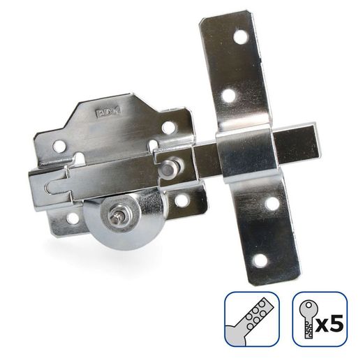 Cerrojo De Superfície Níquel Con Cilindro Redondo Seguridad Y Pestillo Apertura