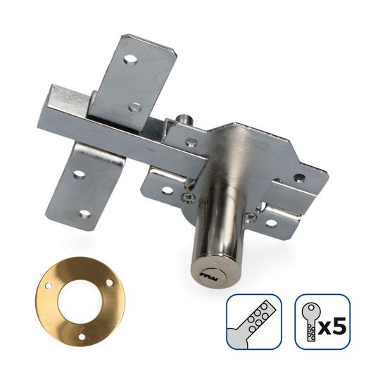 Cerrojo De Superfície Níquel Con Cilindro Redondo Seguridad Y Pestillo Apertura