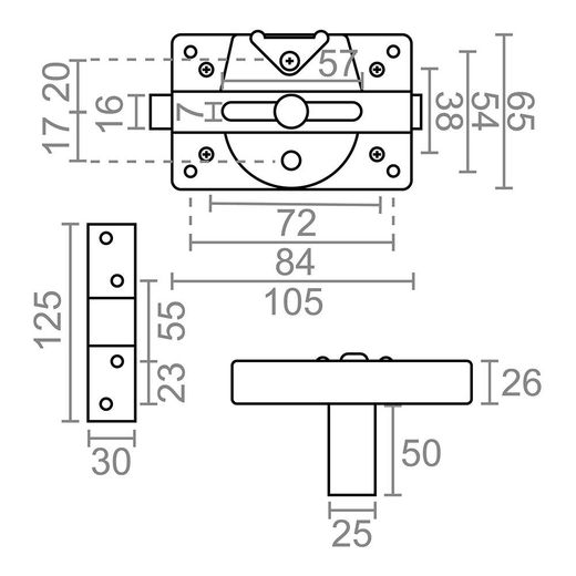 Cerrojo Seguridad Sobreponer Crr02 Marrón