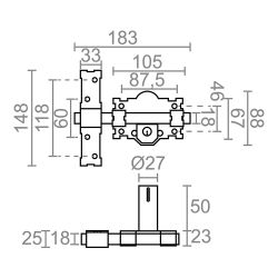 Cerrojo Sobreponer Crr07 105L/50 Mm Pintado Gris