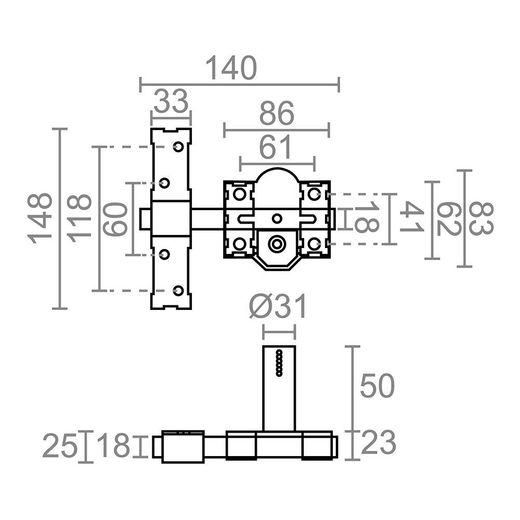 Cerrojo Sobreponer Crr10 86B/50 Mm Níquel