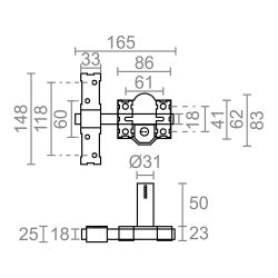 Cerrojo Sobreponer Crr11 86L/50 Mm Latón Satinado