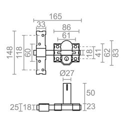 Cerrojo Sobreponer Crr13 86L/50 Mm Pintado Gris
