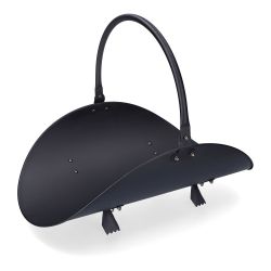 Cesta Metálica Para Leña, Color Negro, 48 X 35 X 38 Cm