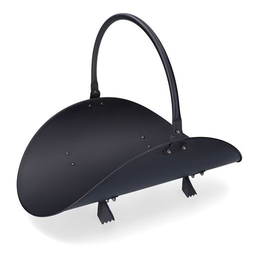 Cesta Metálica Para Leña, Color Negro, 48 X 35 X 38 Cm