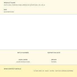 Cesta Oval Forrada Para Leñero De Esparto, 60 X 35 X 45 Cm